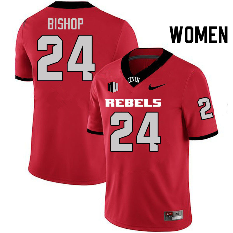 Women #24 LaDarrius Bishop UNLV Rebels College Football Jerseys Stitched-Scarlet